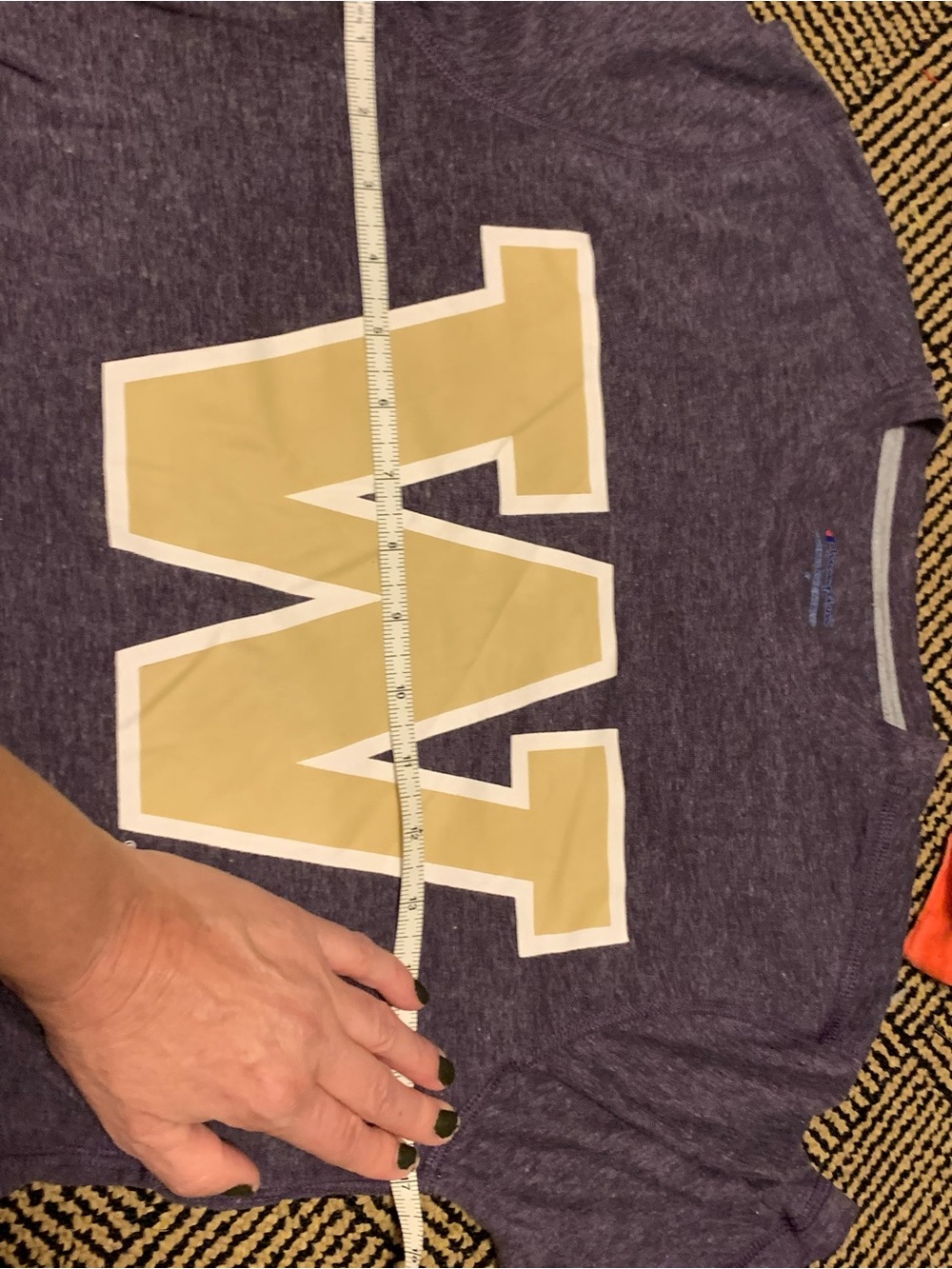 Champion Heather purple-Navy color Short-Sleeve Tee with Gold 'W' - WSU - Picture 13 of 13